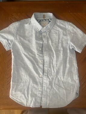 Denim & Flower Light Blue Short-Sleeve Button-Down Shirtt